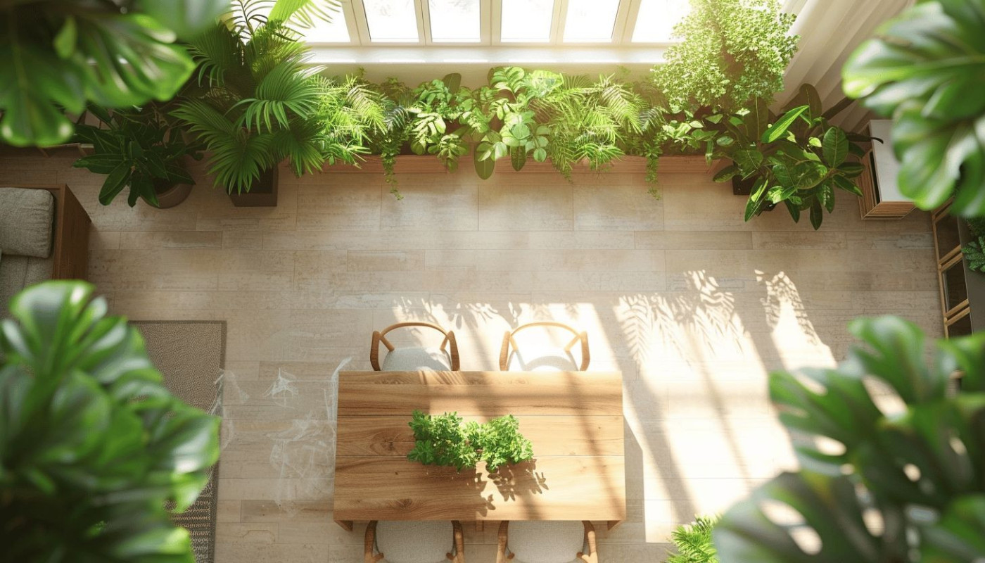 Création d'un jardin d'intérieur intégration de la nature dans l'habitat urbain
